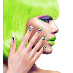 Umelé nechty s neónovými bodkami